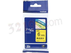 brother兄弟TZe-611 6mm黄底黑字标签色带（适用PT1010/1280/1650/7600）