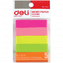 deli得力7154 5色荧光便利贴百事贴(50*15mm*5pcs)报事贴