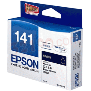Epson爱普生T1411黑色原装墨盒(235页,适用ME330 ME33 ME350 ME35  620F 900WD 960FWD)