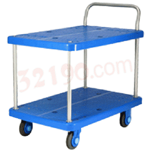 Uni-Silent PLA250-T2全静音手推车(塑板825*500mm,承重250KG,双层推车,固定式金属扶手