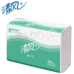 APP清风B913A绿包三折单层擦手纸(200张/包,20包/箱)