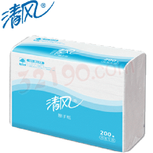 APP清风B913AC蓝包三折单层擦手纸(200张/包,20包/箱)