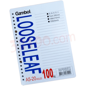 Gambol渡边LL1101 A5 20孔100页活页内芯本子本子