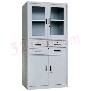 宏祎YZ-030中三斗玻璃柜(H1800W900D400mm)