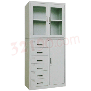 宏祎YZ-047偏六斗玻璃柜(H1800W900D400)分体文件柜