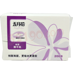 五月花A182200 双层三折擦手纸(200张/包,20包/箱)
