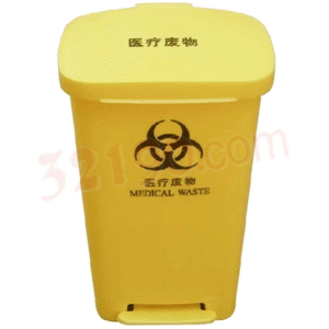 宏祎50L 黄色医疗废物垃圾桶H640w480D420mm 塑料垃圾桶 环卫桶 垃圾分类