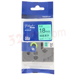 Brother兄弟TZe-741绿底黑字18mm原装标签机色带(PT-18Rz/2030/2100/2430PCz/2730/3600/7600/9700PC/9800PCN)