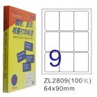卓联ZL-2809-100电脑打印标签(64*90mm)