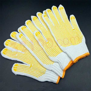 宏祎600g优质点胶粗棉纱白手套12双/包 劳保手套