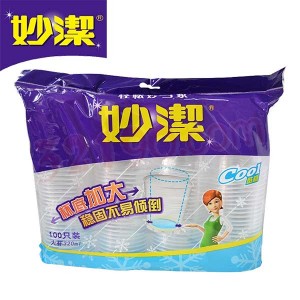 妙洁一次性加厚塑杯(320ml,足100只)