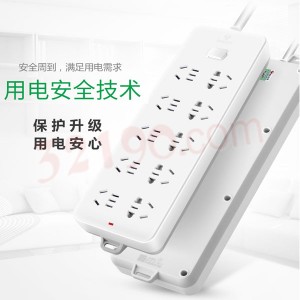 公牛GN-218 双排十联电源插座(10A,2500W,过载保护)