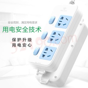公牛GN-314单排三联万用插座(10A,2500W,独立电源)