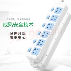 公牛GN-317 单排6联电源插座(10A2500W独立开关)