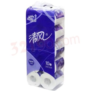 APP清风3层275段10卷装卷筒卫生纸(无香型) 加韧超柔原木纯品 卷纸卷筒纸