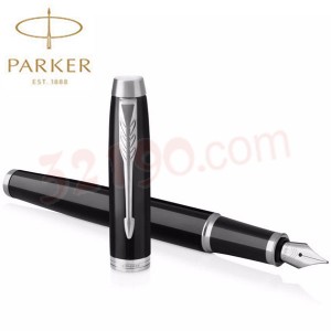 Parker派克IM纯黑丽雅 白夹墨水笔 钢笔 全金属笔身