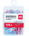 得力DL0024 彩色回形针（塑盒）